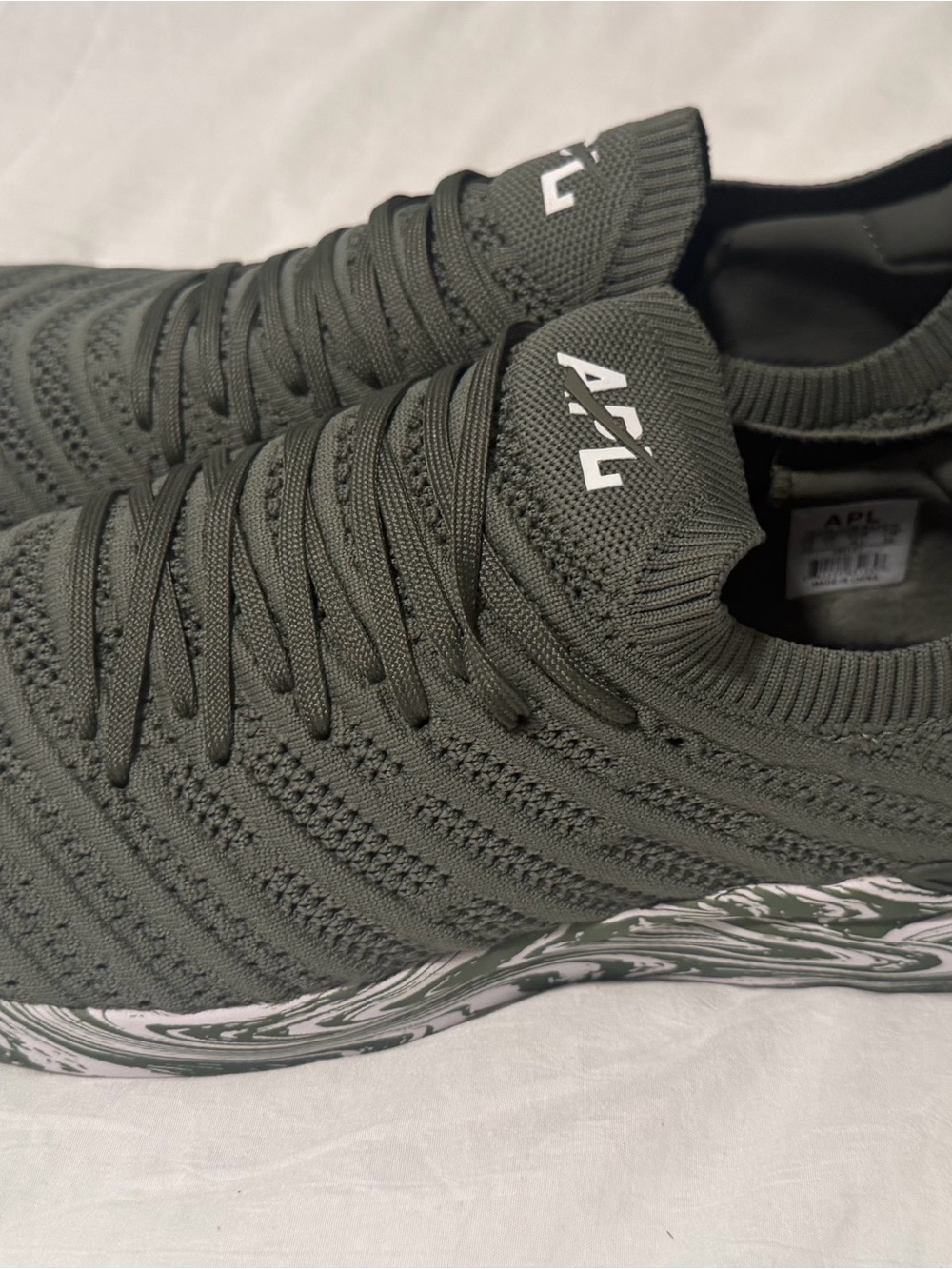 APL Men's Olive Knit Low-Top Sneakers